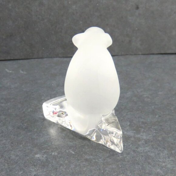 CRYSTAL CUTIES Frosted Glass Mouse on Clear Cheese Base Nachtmann Germany Vintag - Picture 3 of 10